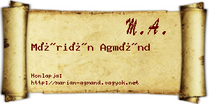 Márián Agmánd névjegykártya